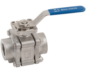 BSP stainless steel three-piece ball valve