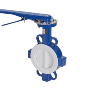 Wafer Pattern Fully Lined PTFE Butterfly Valve Manual Operated