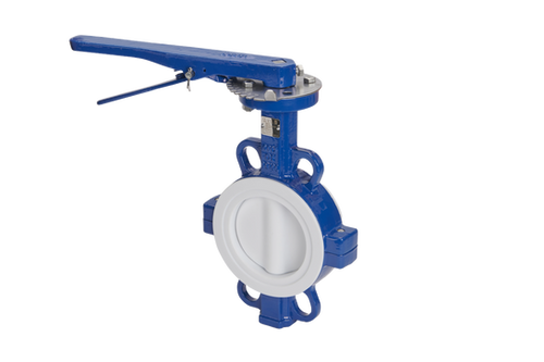 Wafer Pattern Fully Lined PTFE Butterfly Valve Manual Operated
