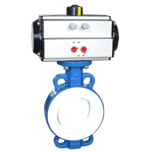 Wafer-pattern fully PTFE-lined butterfly valve