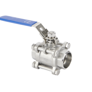 NBSW stainless steel three-piece ball valve with blue lever